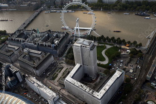 Photography london city skyline view from above
