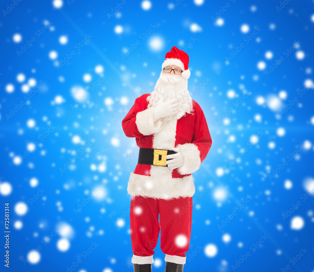 man in costume of santa claus man in costume of santa claus