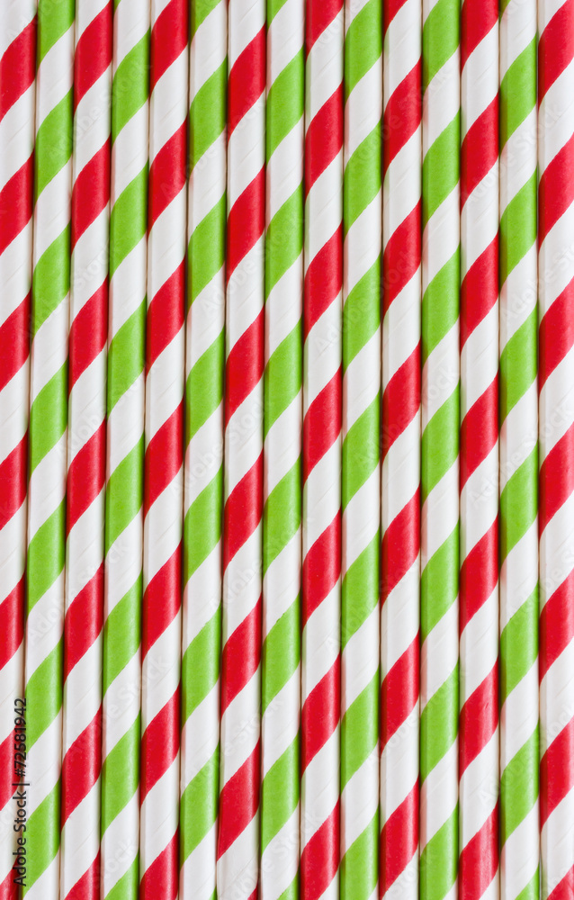 Background or pattern of striped drinking paper straws