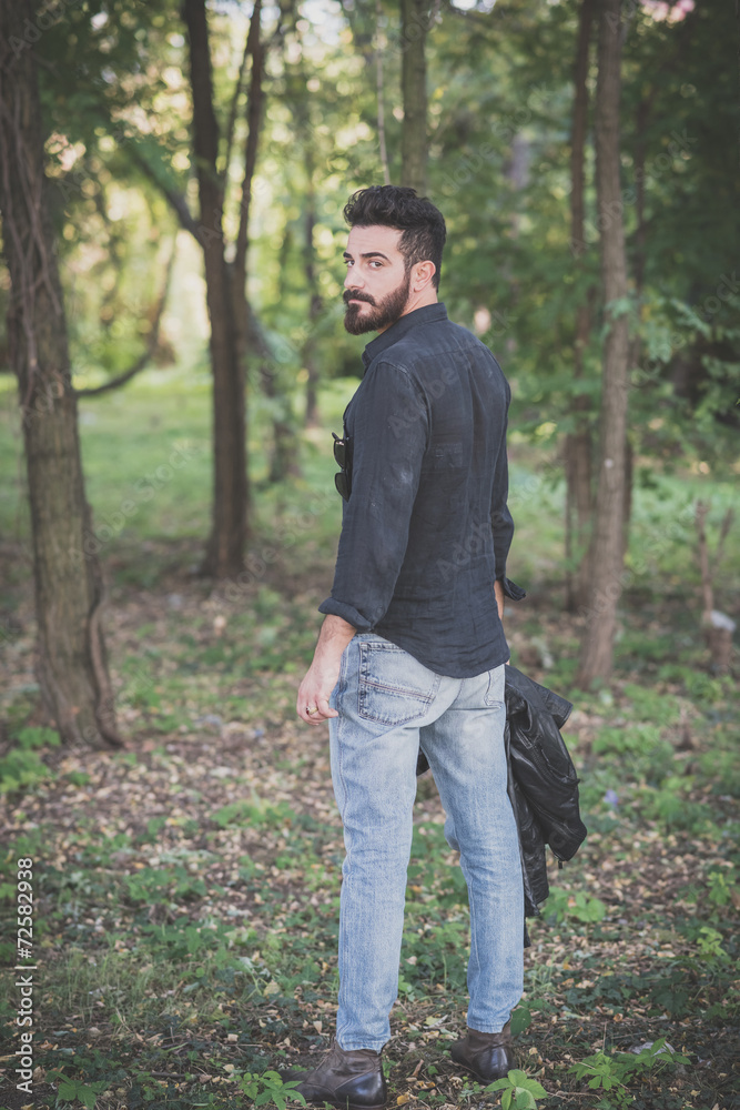 young handsome attractive bearded model man young handsome attractive bearded model man