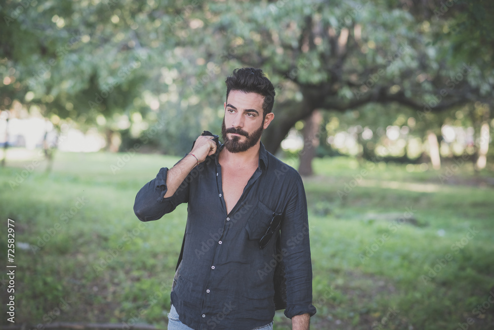 young handsome attractive bearded model man young handsome attractive bearded model man