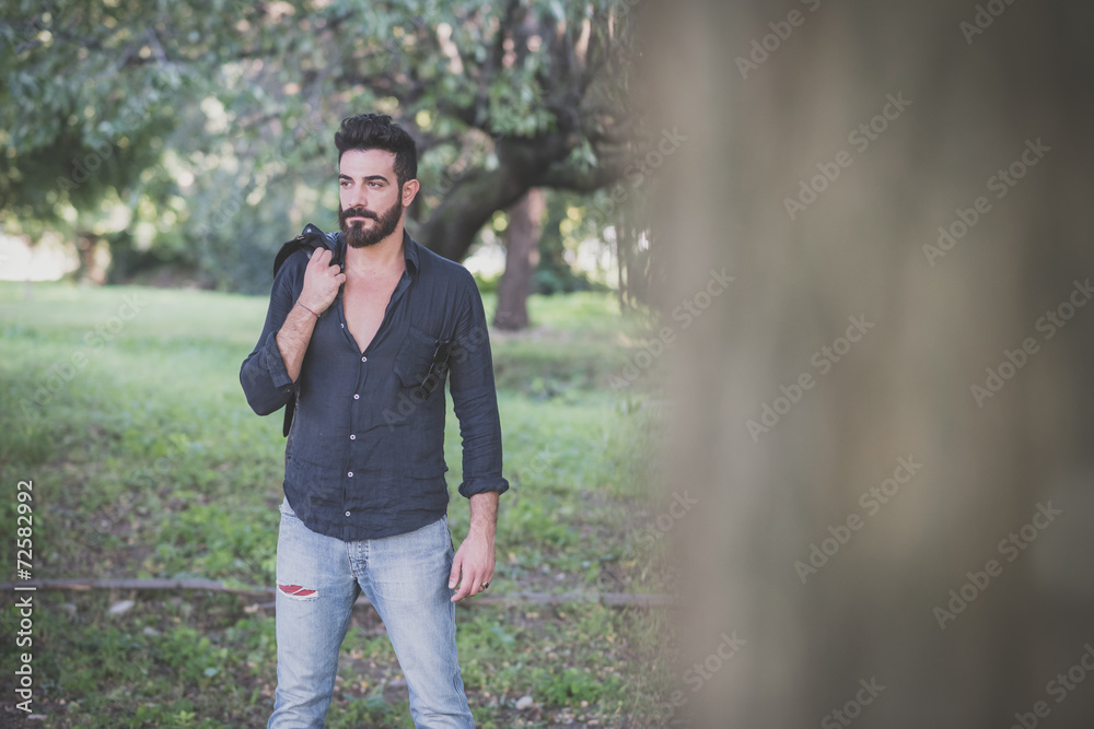 young handsome attractive bearded model man young handsome attractive bearded model man