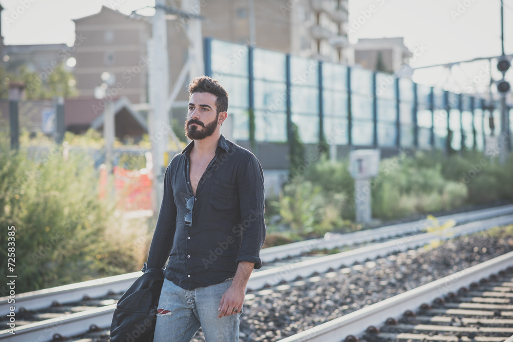young handsome attractive bearded model man young handsome attractive bearded model man