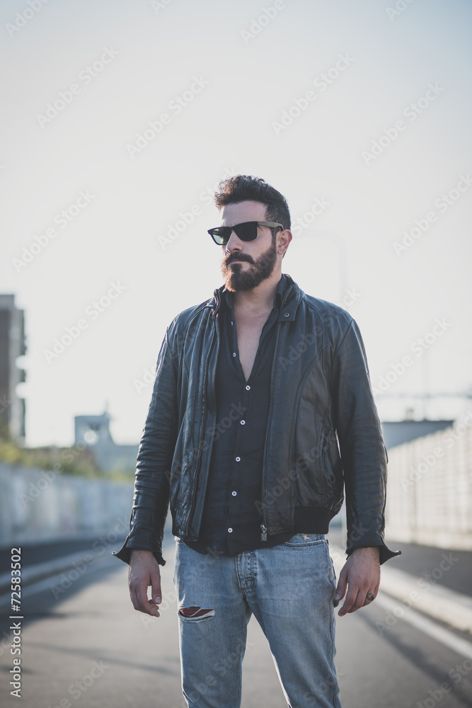 young handsome attractive bearded model man young handsome attractive bearded model man