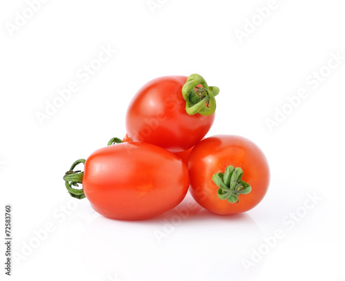 Grape or cherry tomatoes isolated on white background.