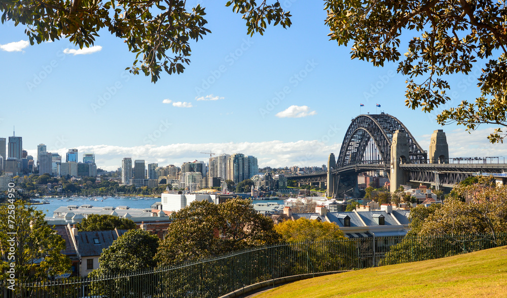 Naklejka premium Panoramiczny punkt widokowy na Sydney Harbour Bridge