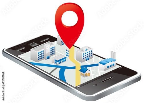 Markers on Smart phone with map