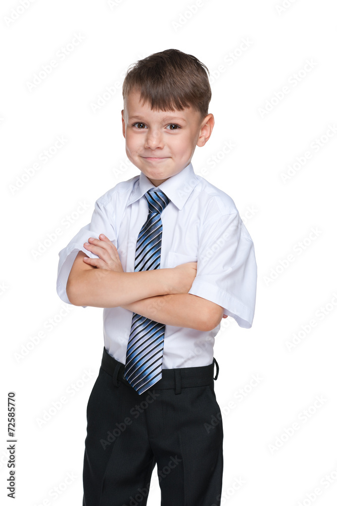 Confident school boy