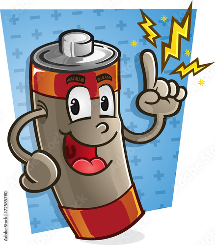 Battery Cartoon Character