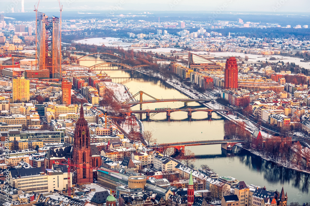 Fototapeta premium Frankfurt at sunset
