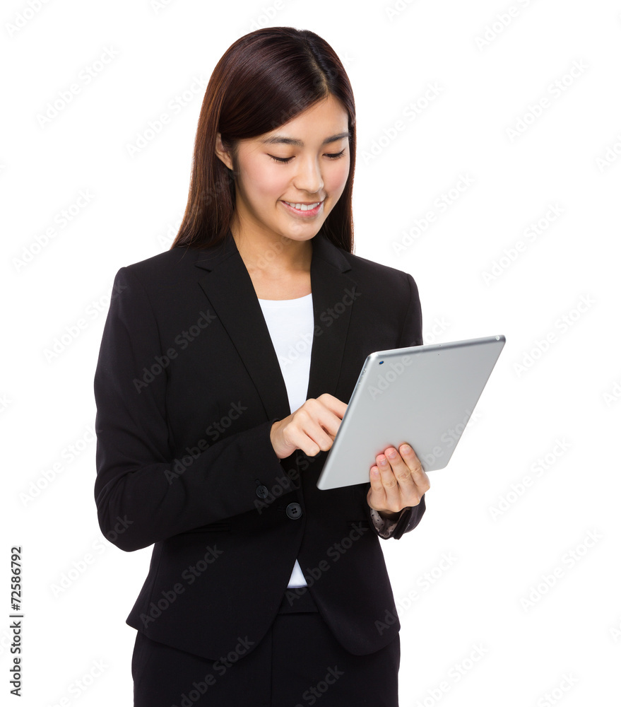 Businesswoman use of digital tablet Businesswoman use of digital tablet