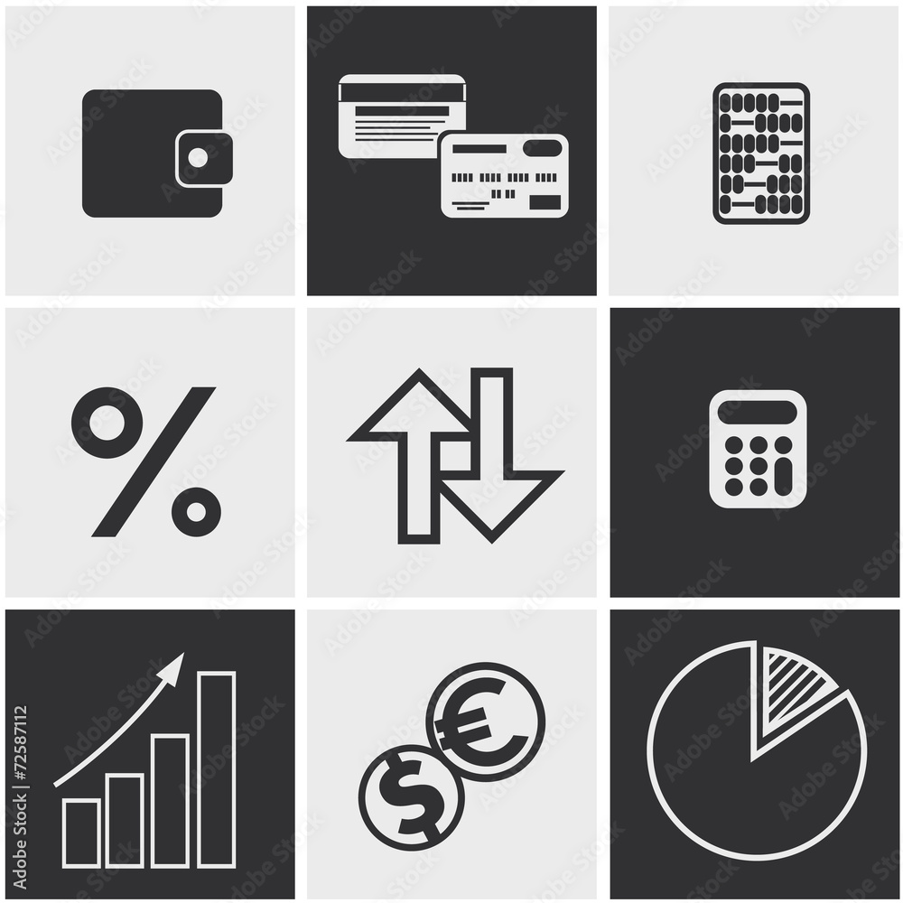 Money, finance, banking icons set Money, finance, banking icons set