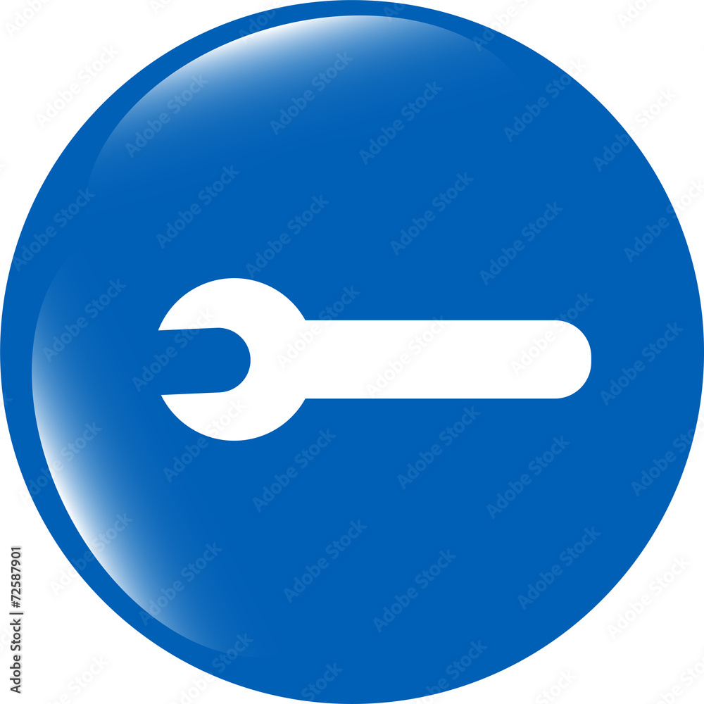 adjustable wrench icon web button isolated on white adjustable wrench icon web button isolated on white