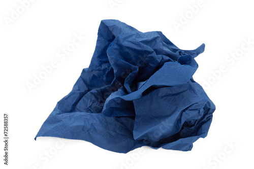 Blue napkin paper ball