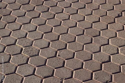 Area paved with hexagonal tiles - as background
