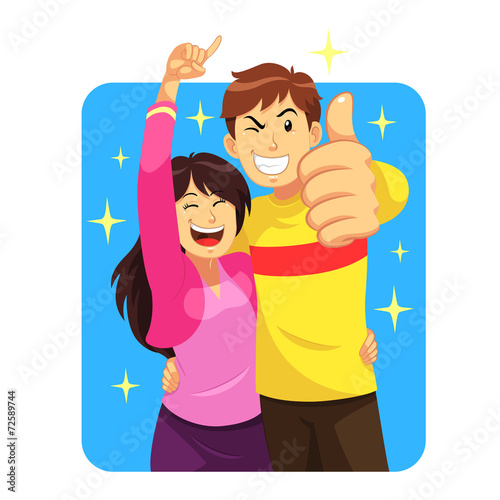 Happy Couple. Happy couple express their feelings.