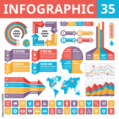 Infographic elements - set 35. Included 30 vector icons.