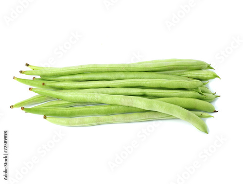 green beans on white background
