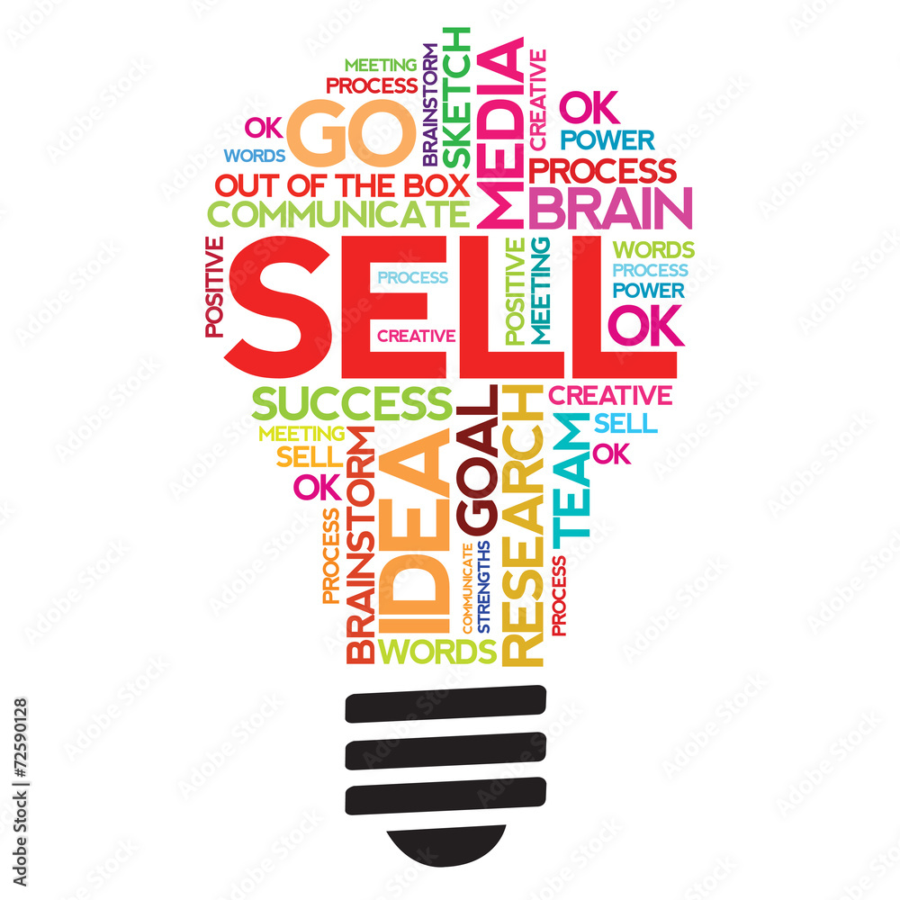 SELL word vector shape cloud concept