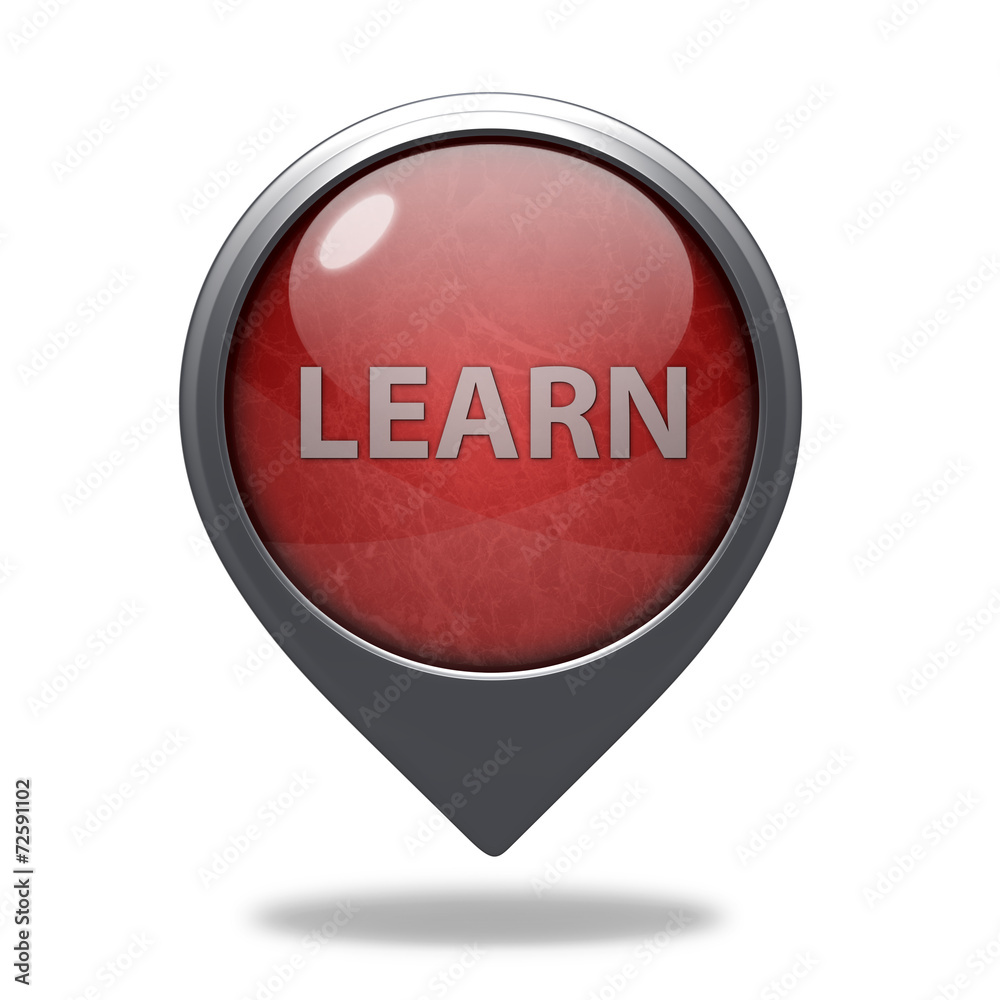 Learn pointer icon on white background Learn pointer icon on white background