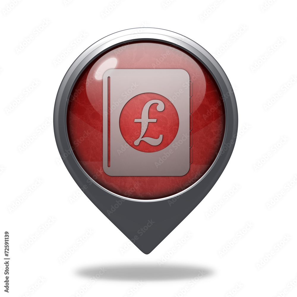 pound money book pointer icon on white background pound money book pointer icon on white background