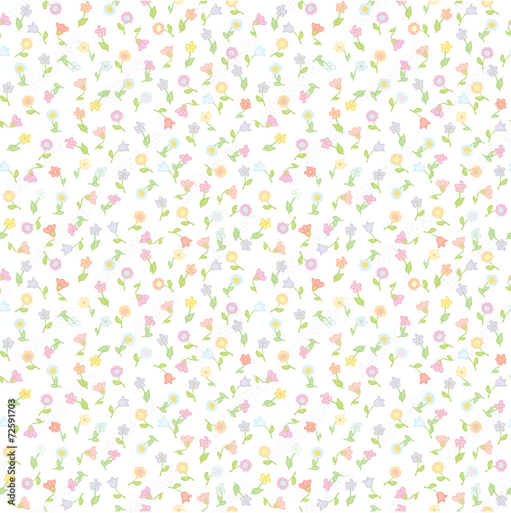 Vector seamless cute floral pattern.