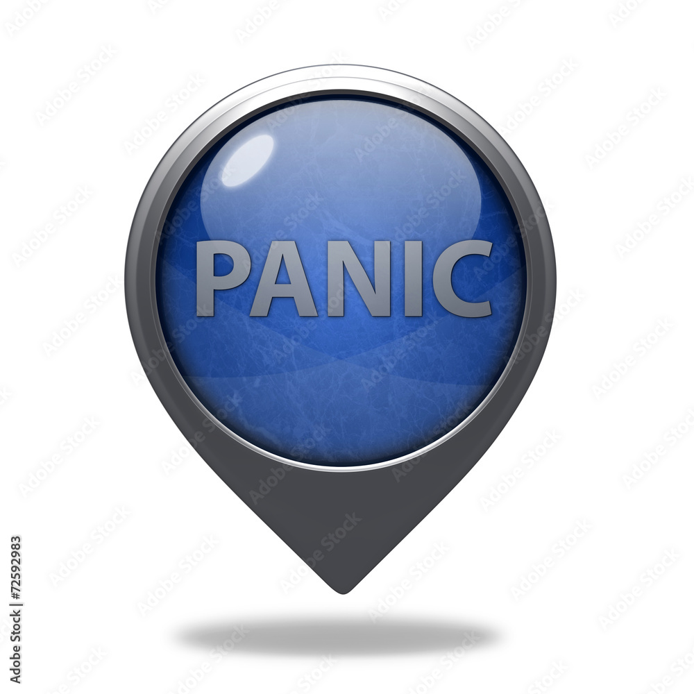 panic pointer icon on white background