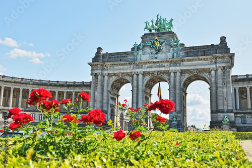 Triumphal Arch in Cinquantenaire Park in Brussels