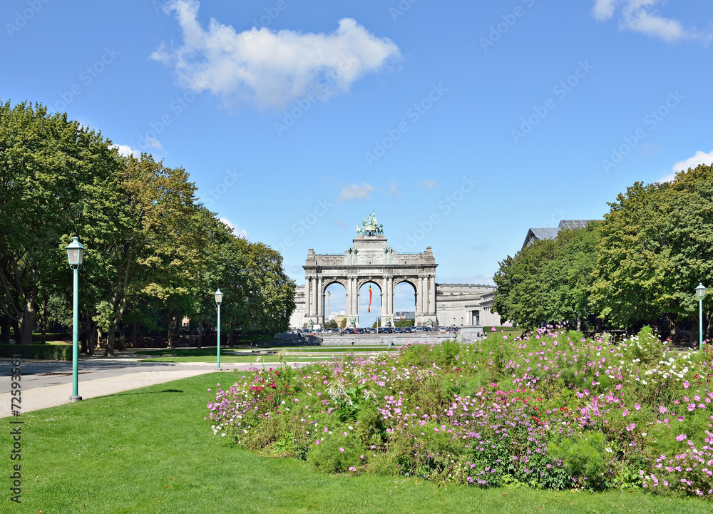 Cinquantenaire Parc in Brussels in bright summer day Cinquantenaire Parc in Brussels in bright summer day