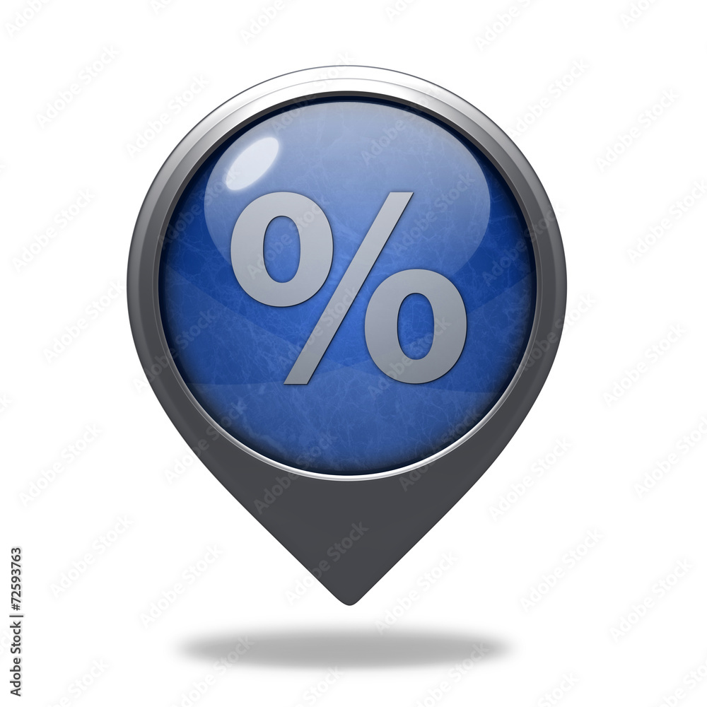 Percent pointer icon on white background Percent pointer icon on white background