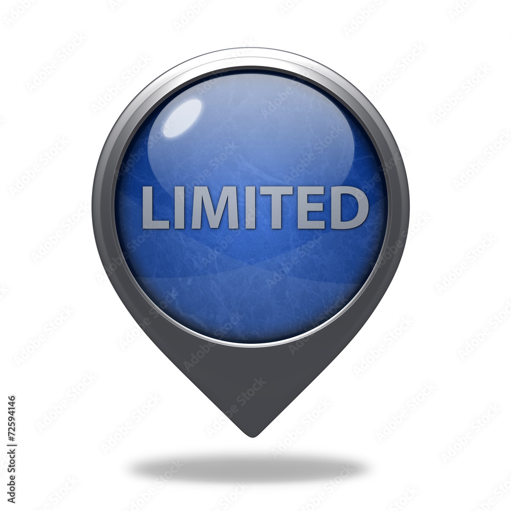 Limited pointer icon on white background Limited pointer icon on white background