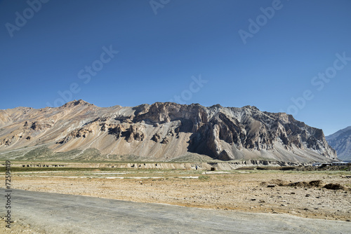 Road and canyon in Himalayas