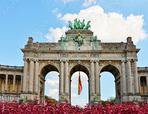 Triumphal Arch in Cinquantenaire Park in Brussels