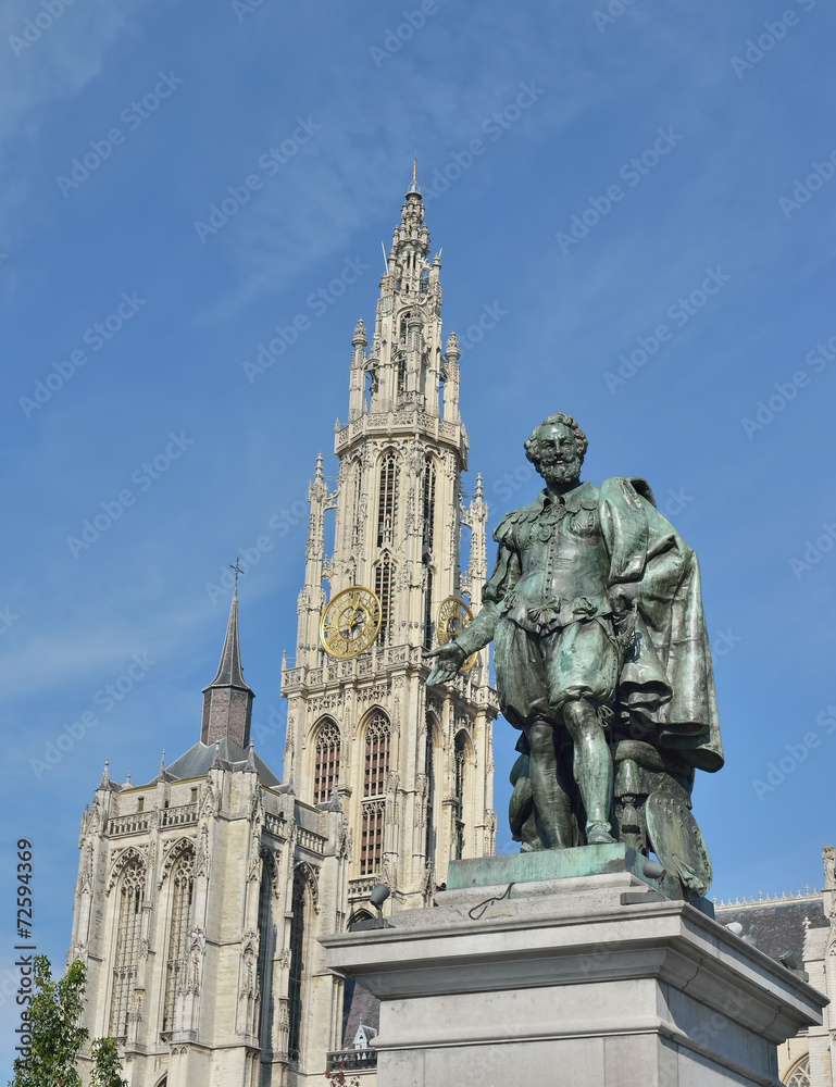 Memorial of painter Peter Paul Rubens in Antwerp