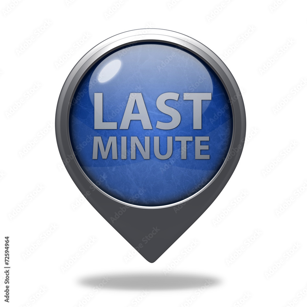 Last minute pointer icon on white background Last minute pointer icon on white background
