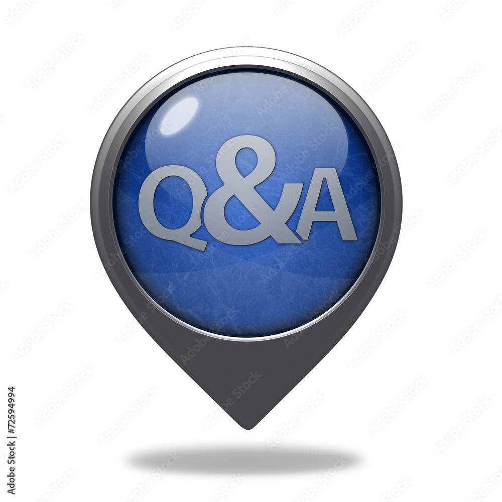 Q&A pointer icon on white background Q&A pointer icon on white background