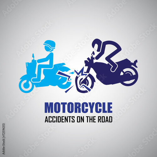 Motorcycle crash and accidents icons