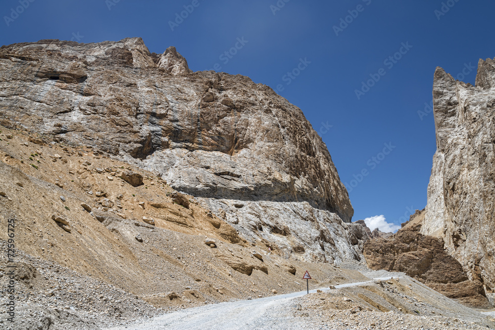 road in ravine of Ladakh mountains road in ravine of Ladakh mountains