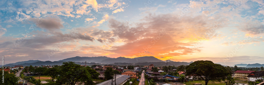 Panorama and Landscape in VangVieng, Laos.