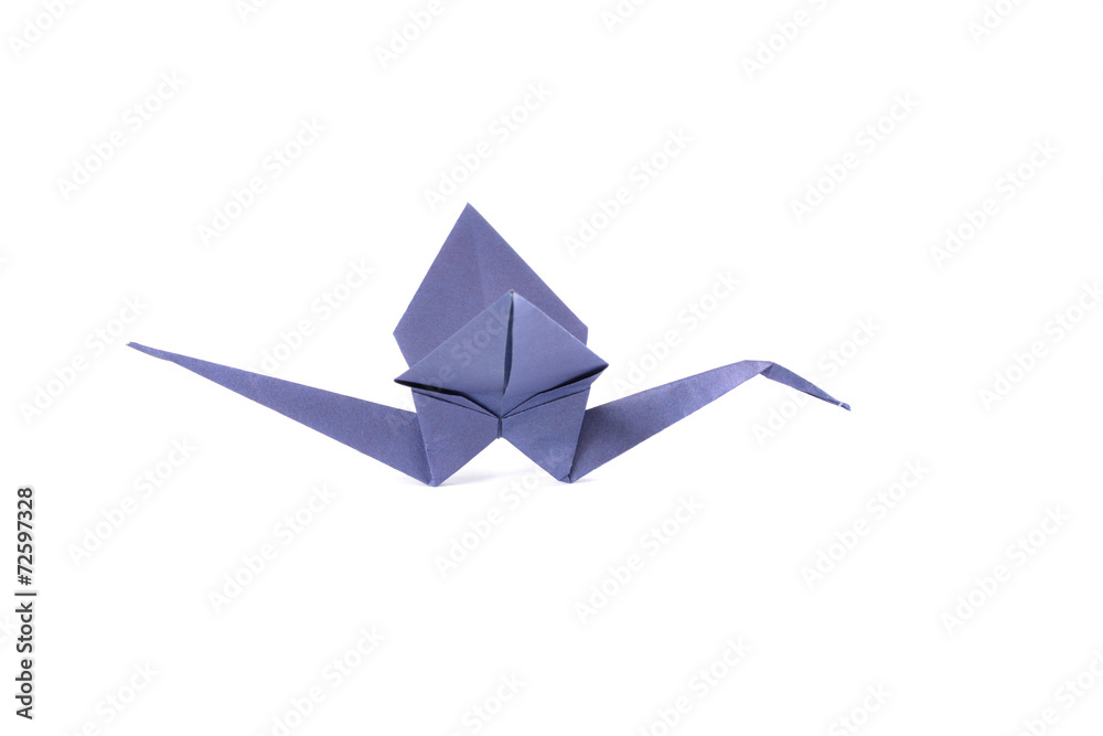 Origami crane over white Origami crane over white