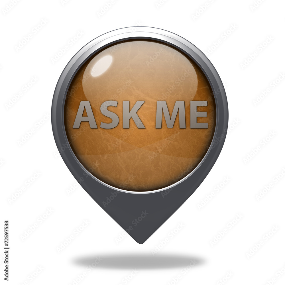 ask me pointer icon on white background ask me pointer icon on white background