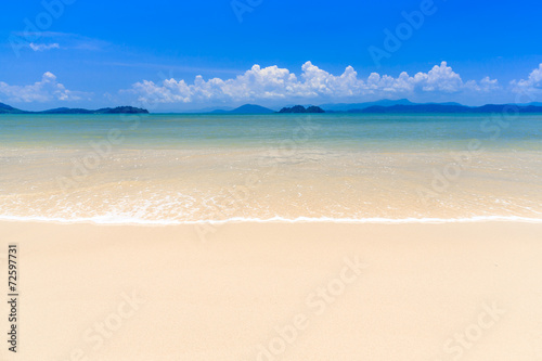 White sand beach on tropical island