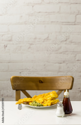 British Fish and Chips on a newspaper print plate