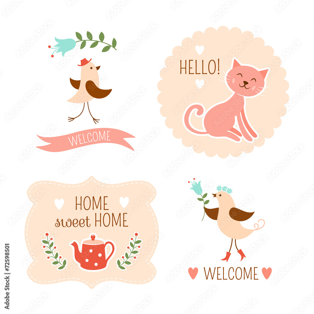 Welcome home decorative elements