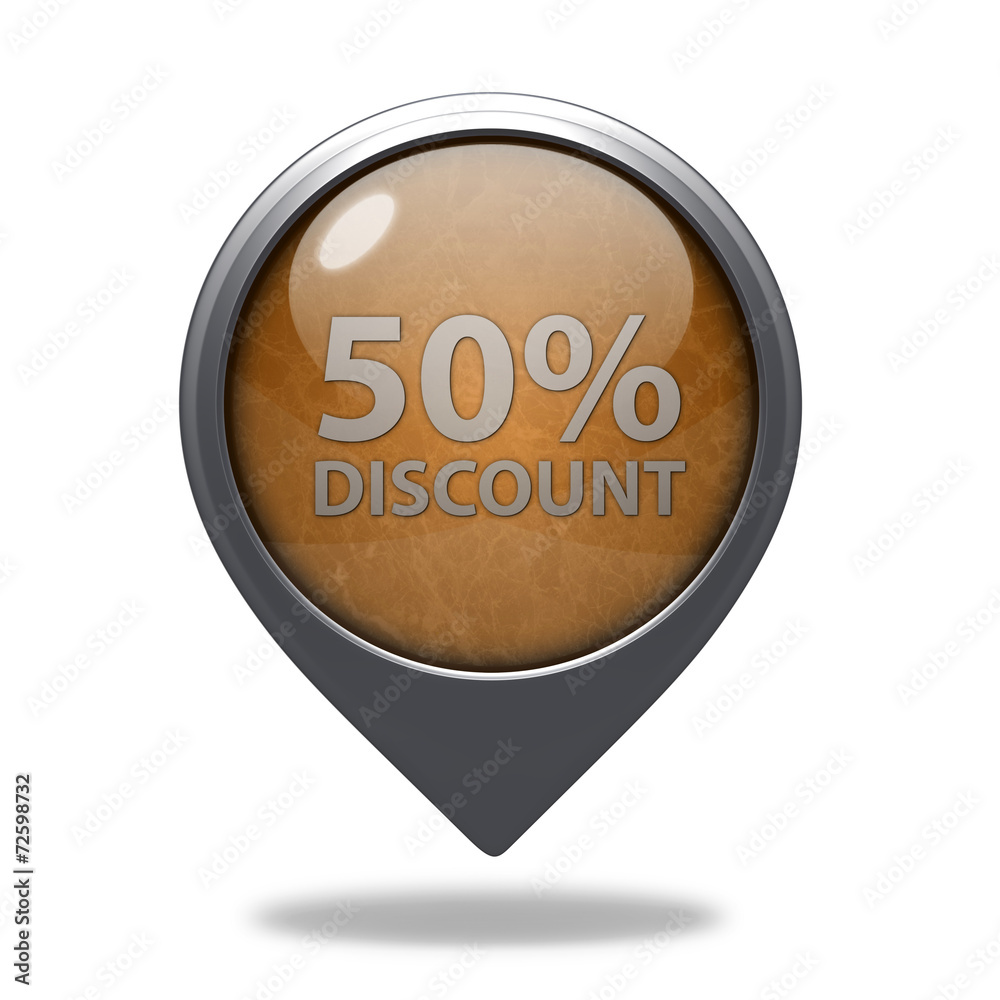 Discount 50 pointer icon on white background Discount 50 pointer icon on white background