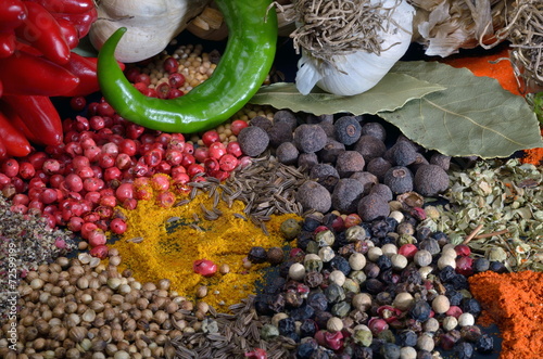 colorful spices and vegetables