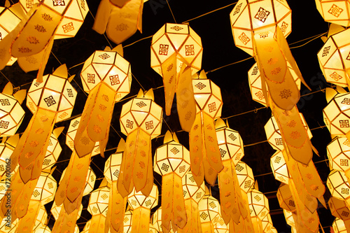 Beautiful international lantern illuminating in night time