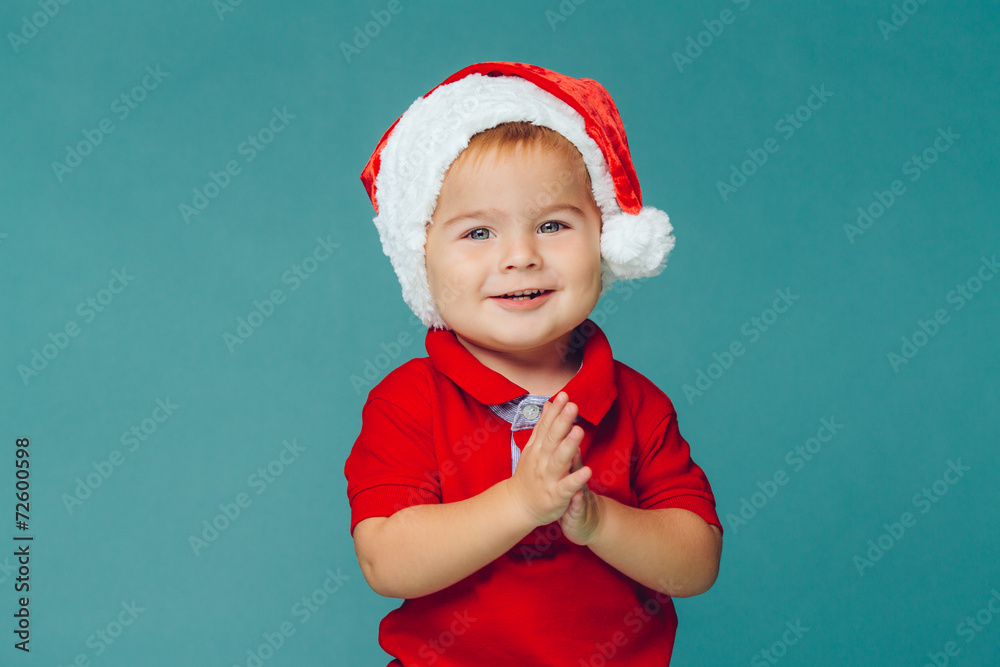 Boy in Santa red hat Boy in Santa red hat