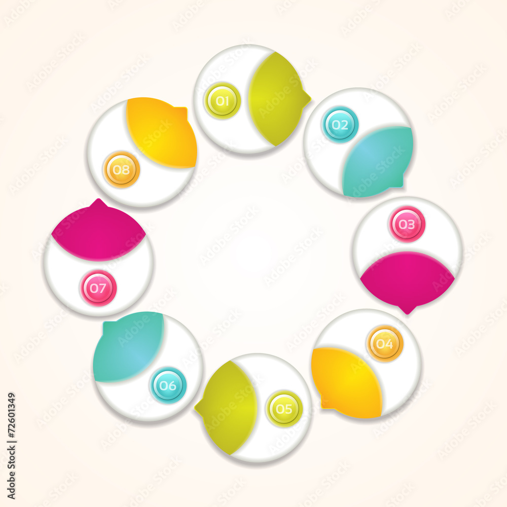 Cyclic diagram with eight steps. Cyclic diagram with eight steps.