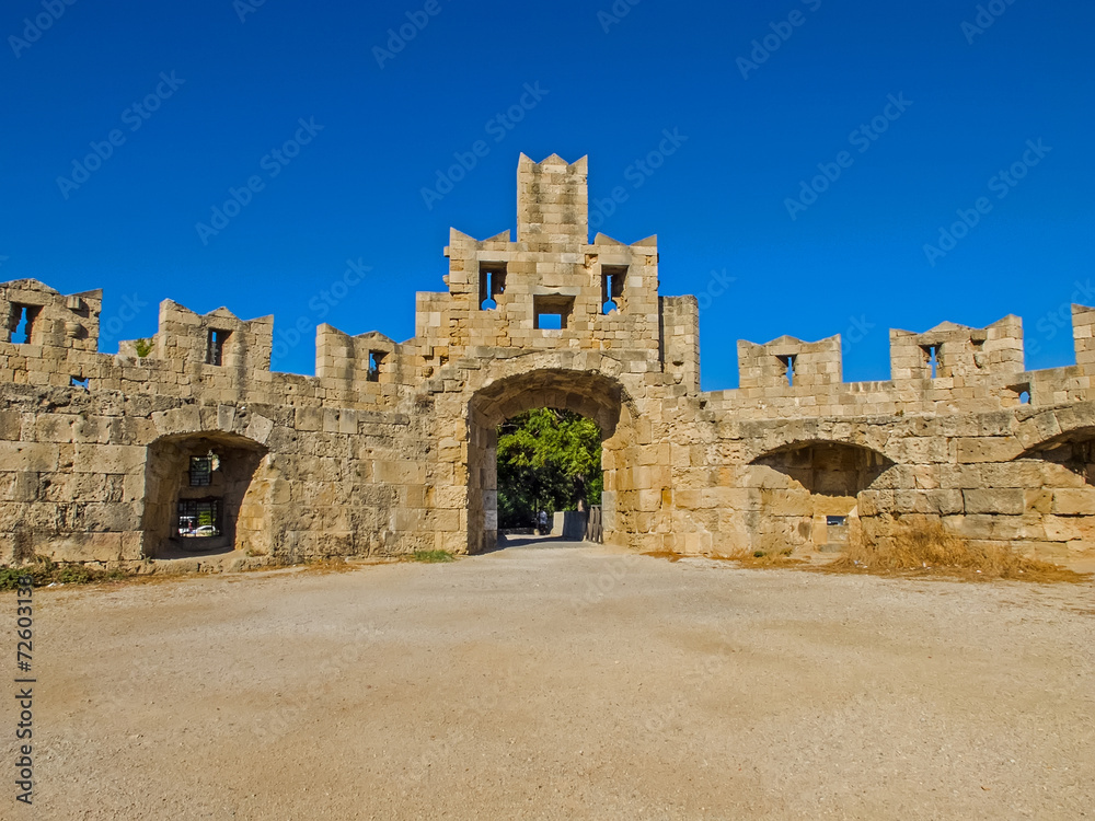City walls in Rhodes town